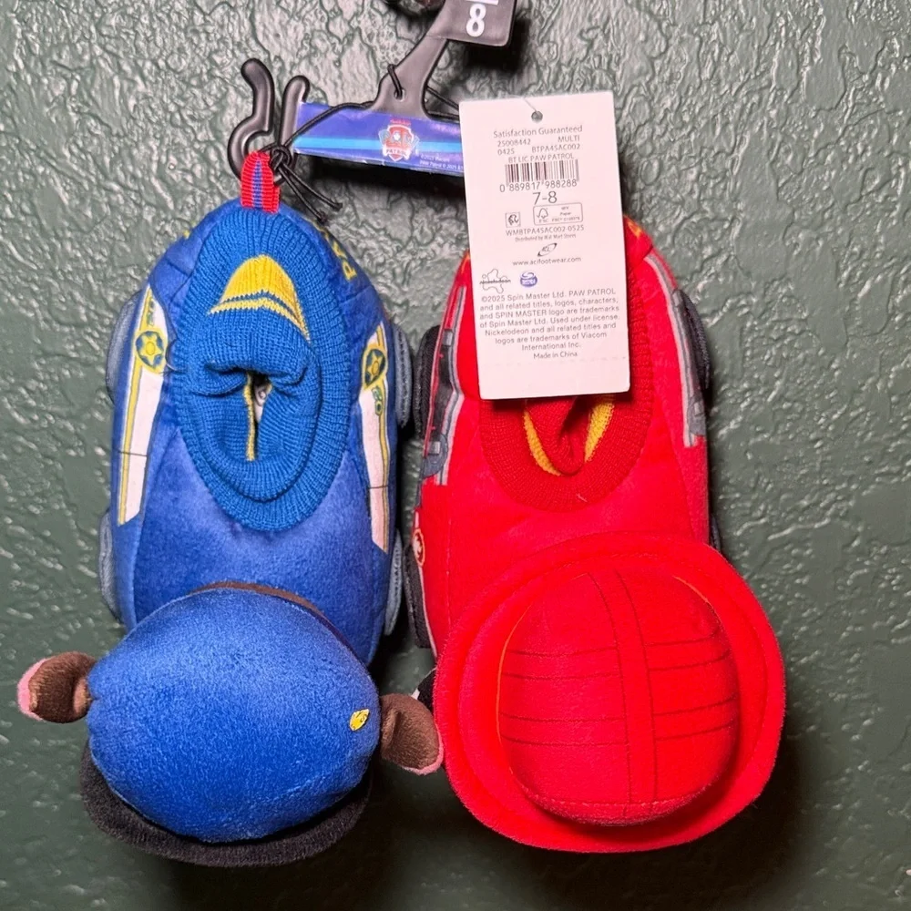 NEW! Paw Patrol Kids Toddler Plush Slippers Size 7/8